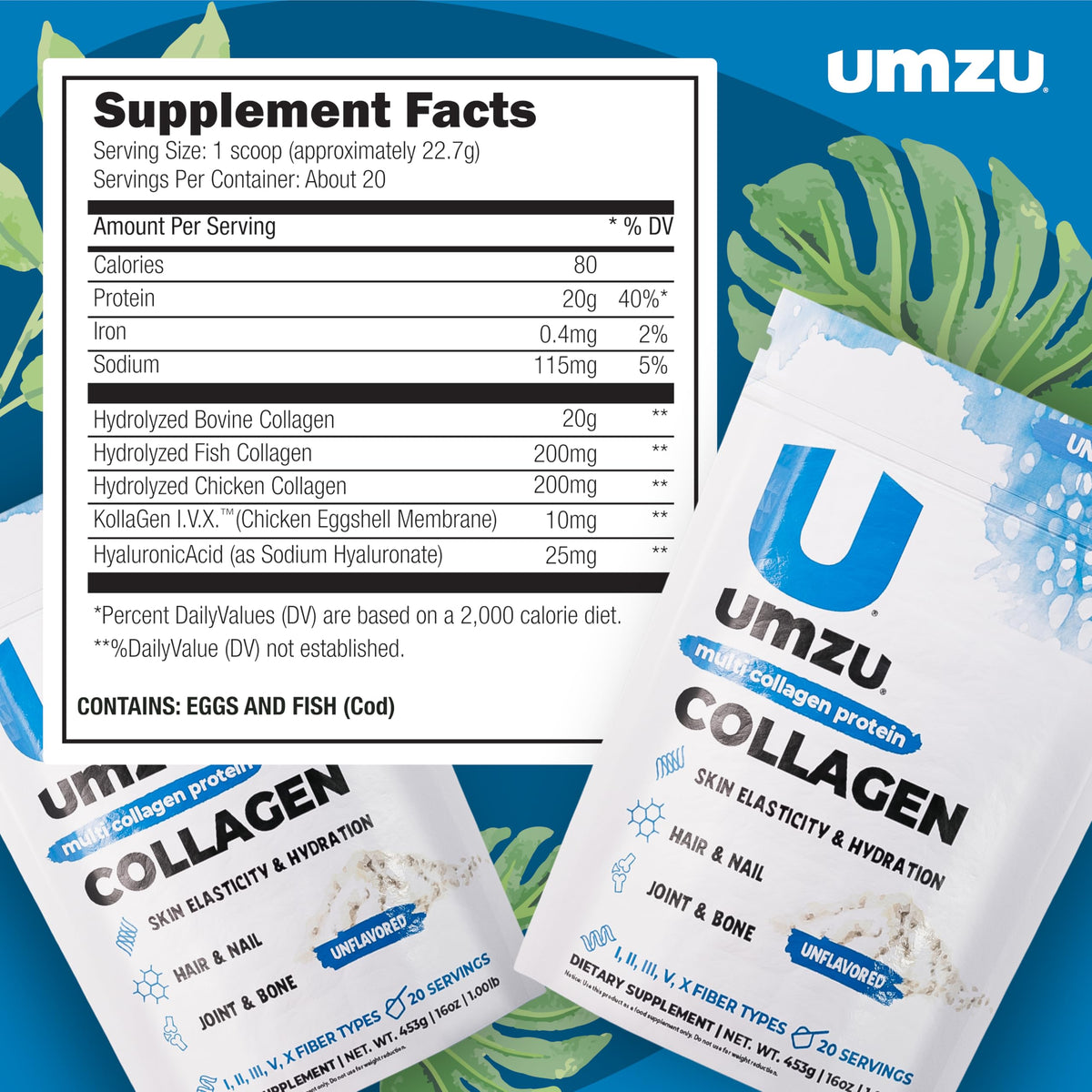 UMZU zuCollagen Collagen Peptides Powder Unflavored - 1.04 lb - image 4