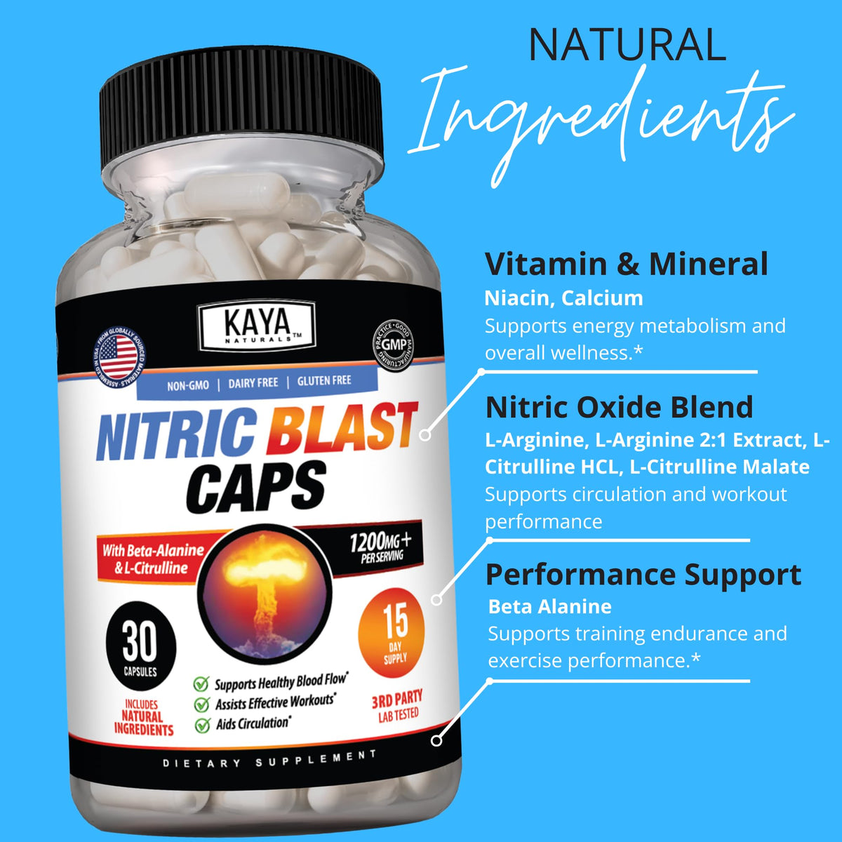 Kaya Naturals - Nitric Blast Potent All-Natural Herbal Supplement