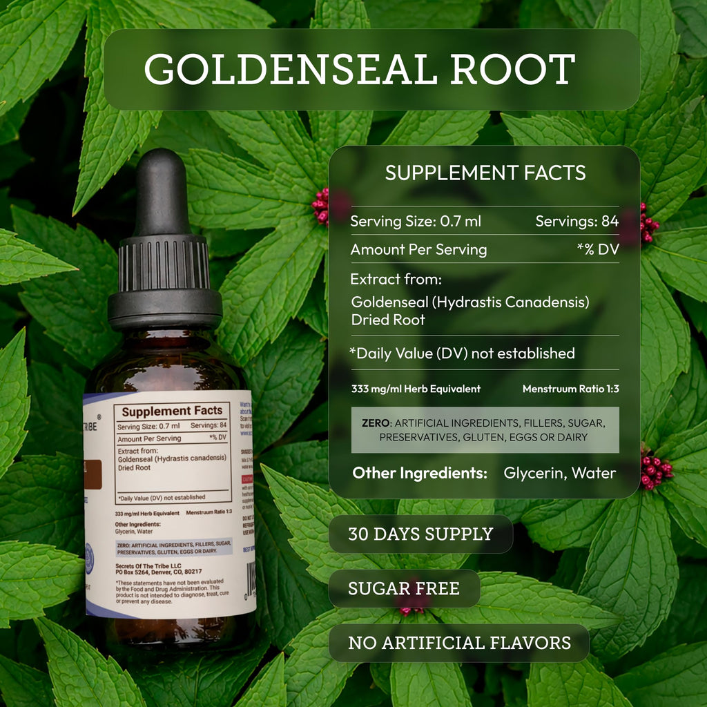 Secrets of the Tribe Goldenseal Root Tincture Alcohol-Free Extract