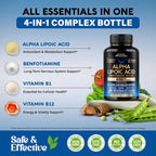NUTRAHARMONY Alpha Lipoic Acid 600mg - ALA Supplement Antioxidant