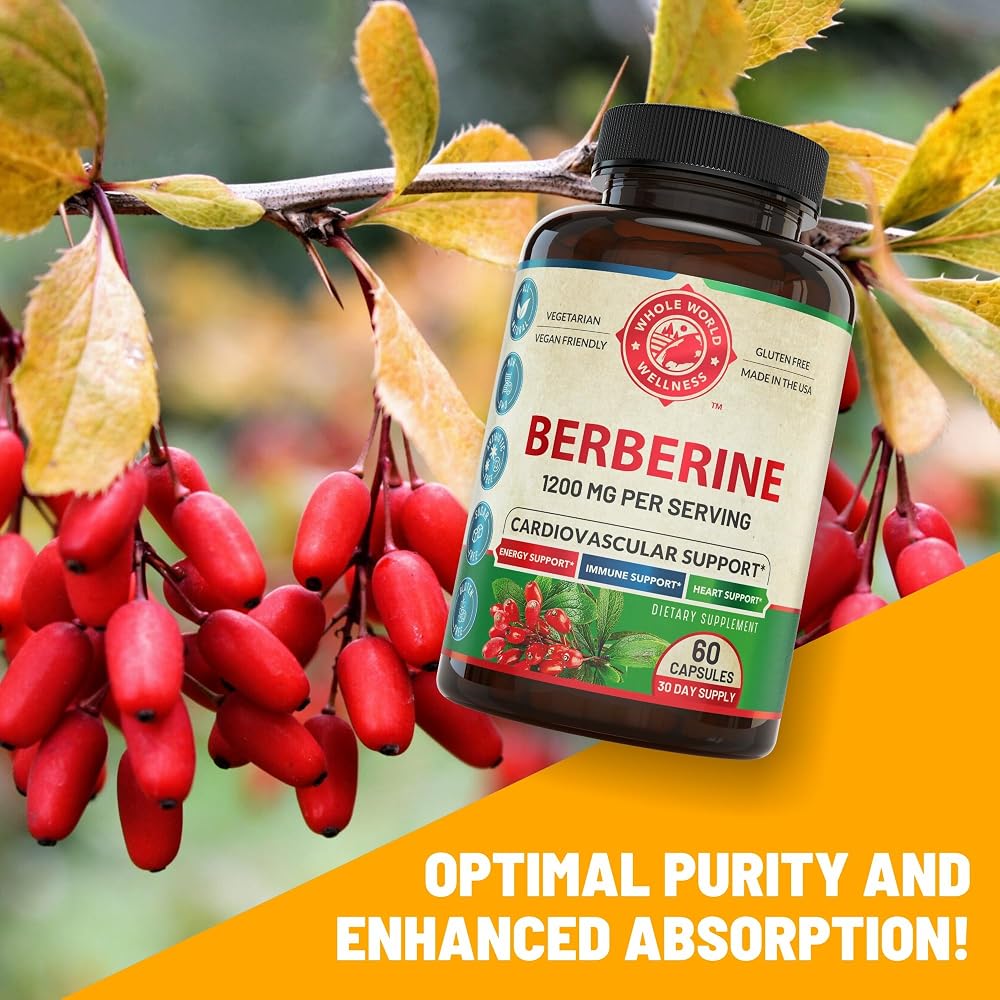 Whole World Wellness Berberine 1200mg Cardiovascular Support - 60 Capsules - image 5