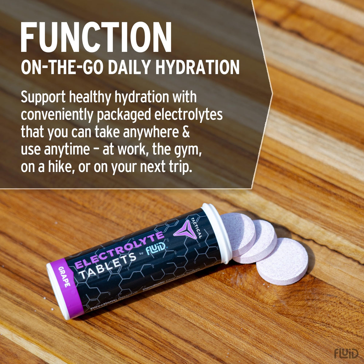 Fluid Tactical - 40 Count Effervescent Electrolyte Tablets