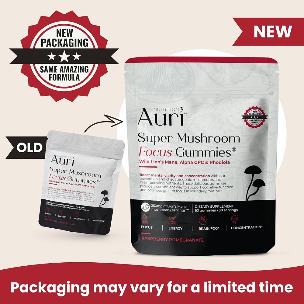 Auri Super Mushroom Focus Gummies with Lion's Mane - 60 Gummies - image 2