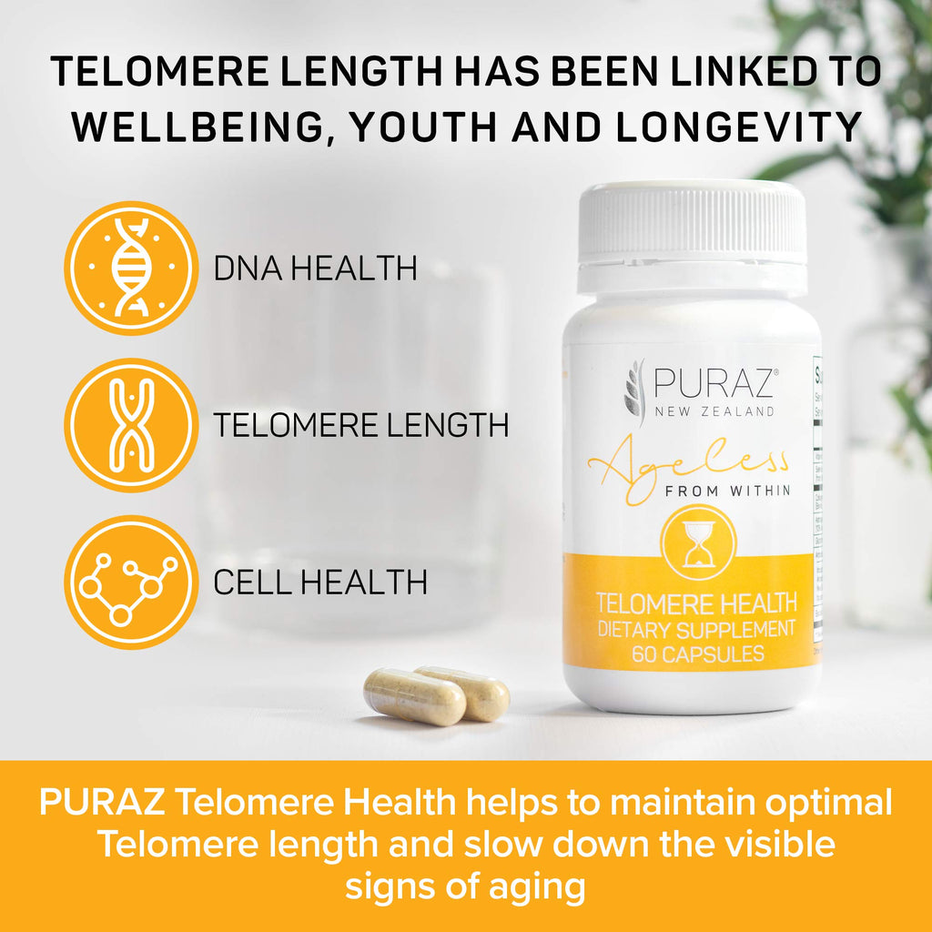 PURAZ Telomere Supplement with Astragalus & Collagen - 60 Capsules - image 3