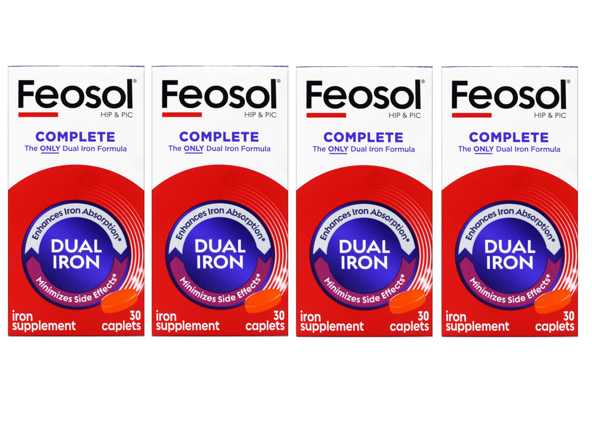 Feosol Bifera Iron Caplets Complete - 30 Count (Pack of 4)