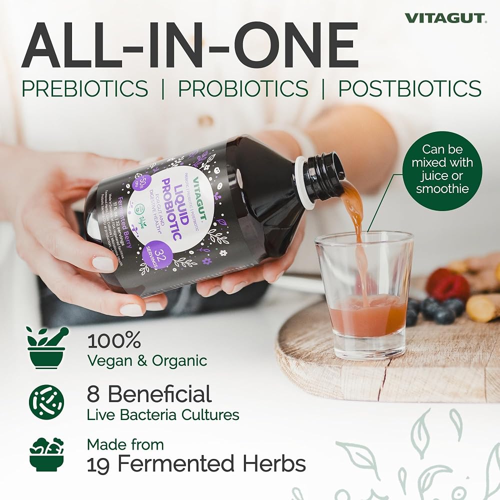 VITAGUT Liquid Probiotic with Prebiotics & Postbiotics - 17 Fl Oz - image 2