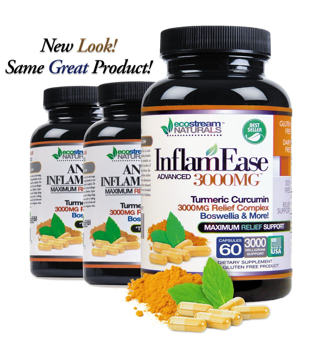 ecostream Naturals InflamEase with Turmeric & Boswellia - 120 Capsules - image 2
