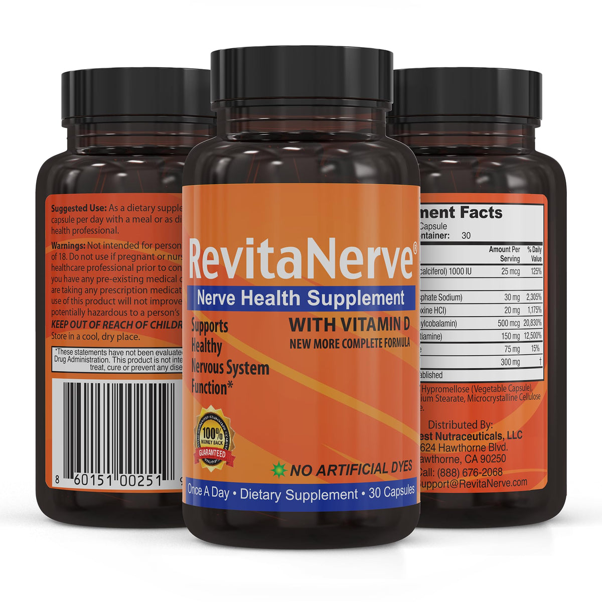 RevitaNerve 7-in-1 Neuropathy Support Alpha Lipoic Acid - 30 Capsules - image 3