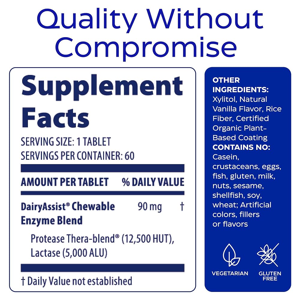 Enzymedica DairyAssist Chewable Enzymes - 60 Tablets - image 7