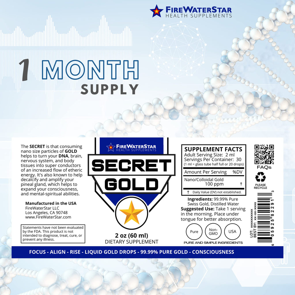 FWS Colloidal Gold Liquid Drops 100 ppm - 2 Fl Oz - image 2