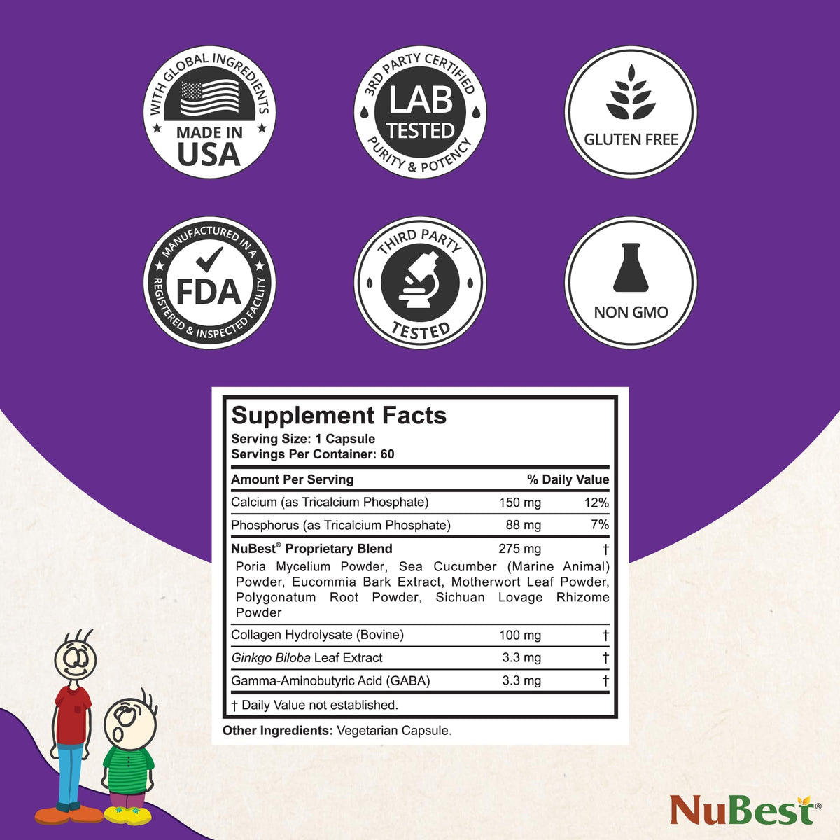 NuBest Tall Bone Strength Capsules for Kids & Teens - 60 Capsules - image 3