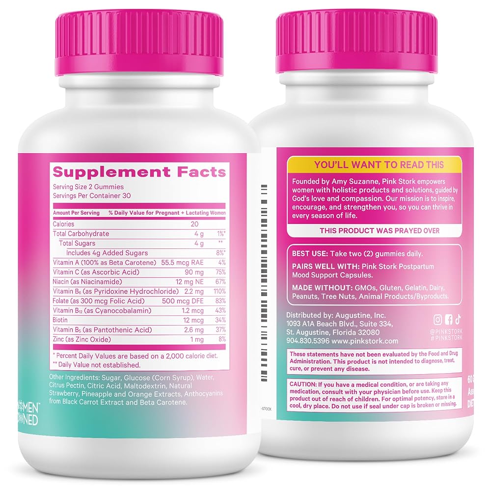 Pink Stork Total Postnatal Vitamin Gummies - 120 Count - image 8