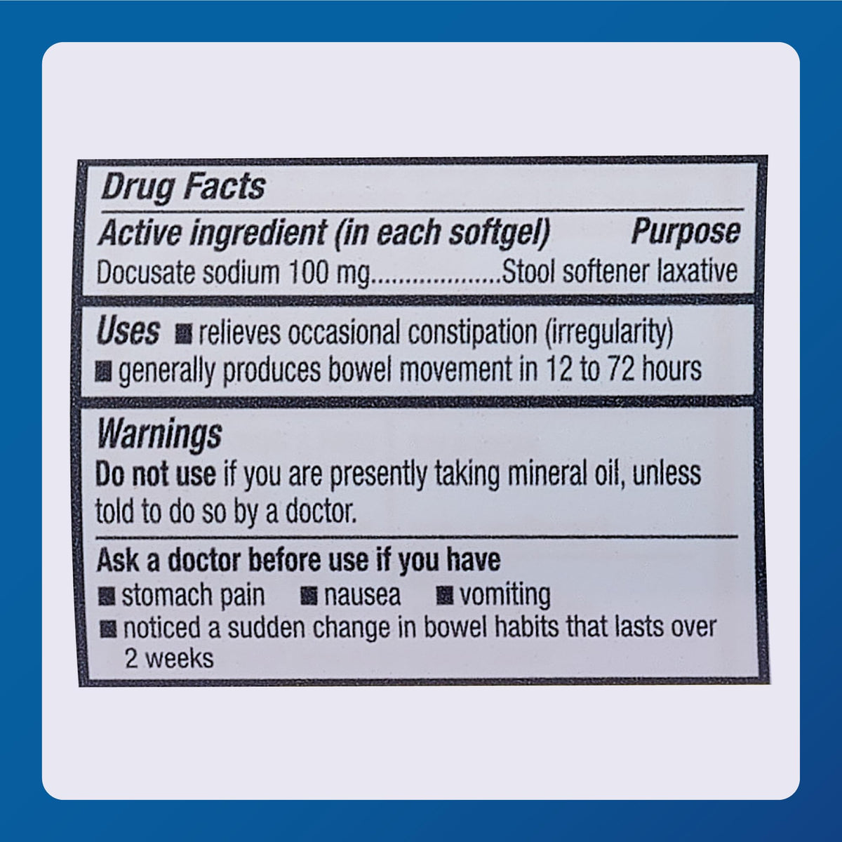 MAJOR Docusate Sodium 100 mg Stool Softener - 800 Softgels - image 5