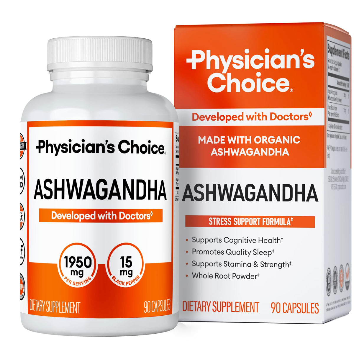Physician's CHOICE Ashwagandha Supplement Stress Support