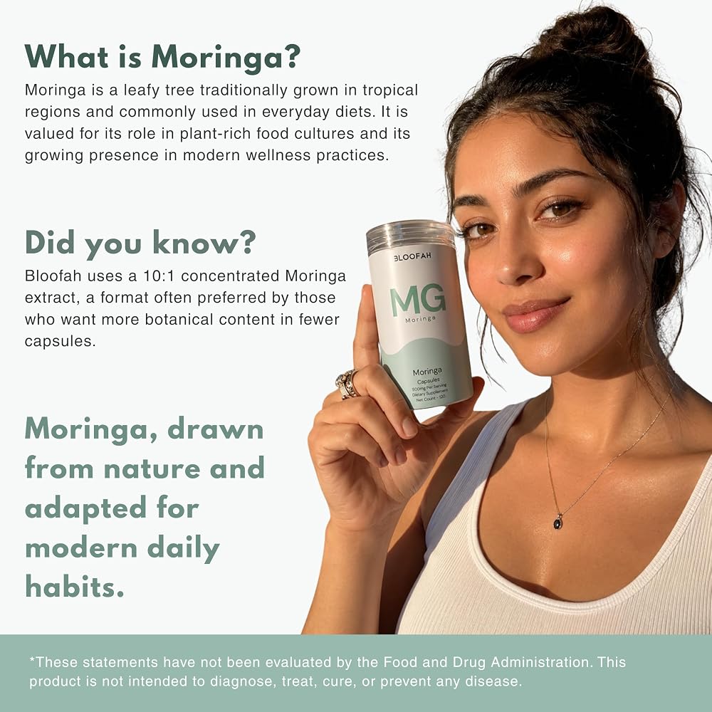Bloofah MG Moringa Capsules 500mg 10:1 Extract - 120 Capsules - image 3