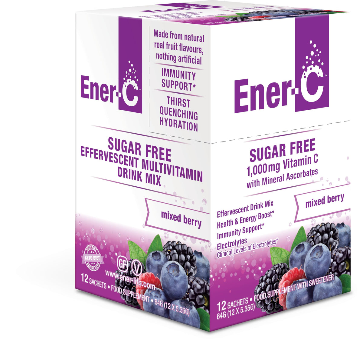 Ener-C Sugar Free Multivitamin Drink Mix Mixed Berry - 30 Packets - image 2