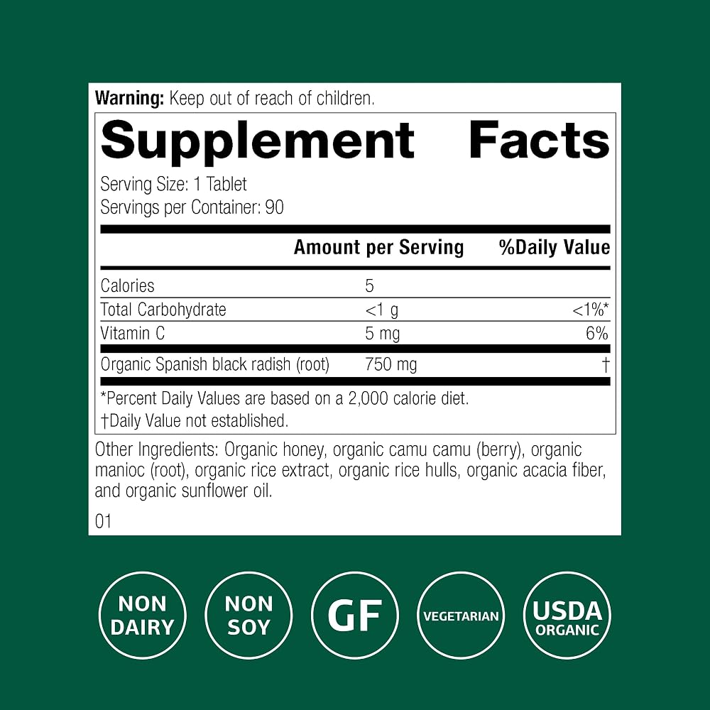 Standard Process Spanish Black Radish Liver & Gallbladder - 90 Tablets - image 2
