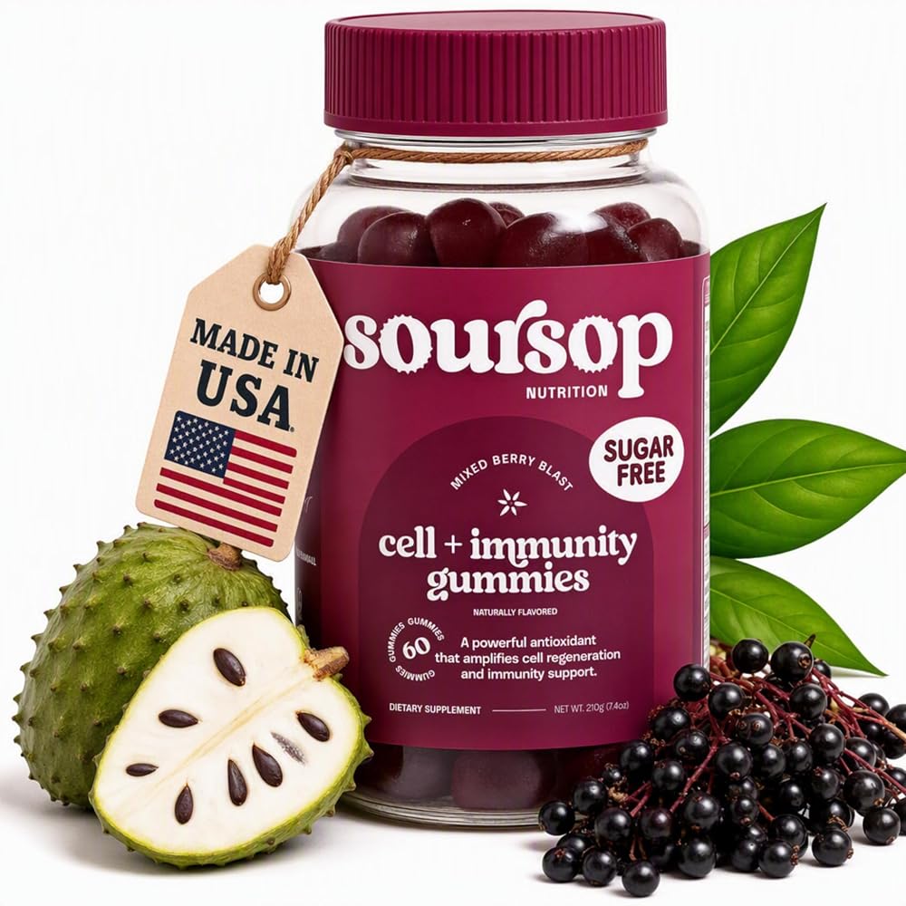 Soursop Graviola Gummies - Sugar Free Soursop Gummies with Vitamin C