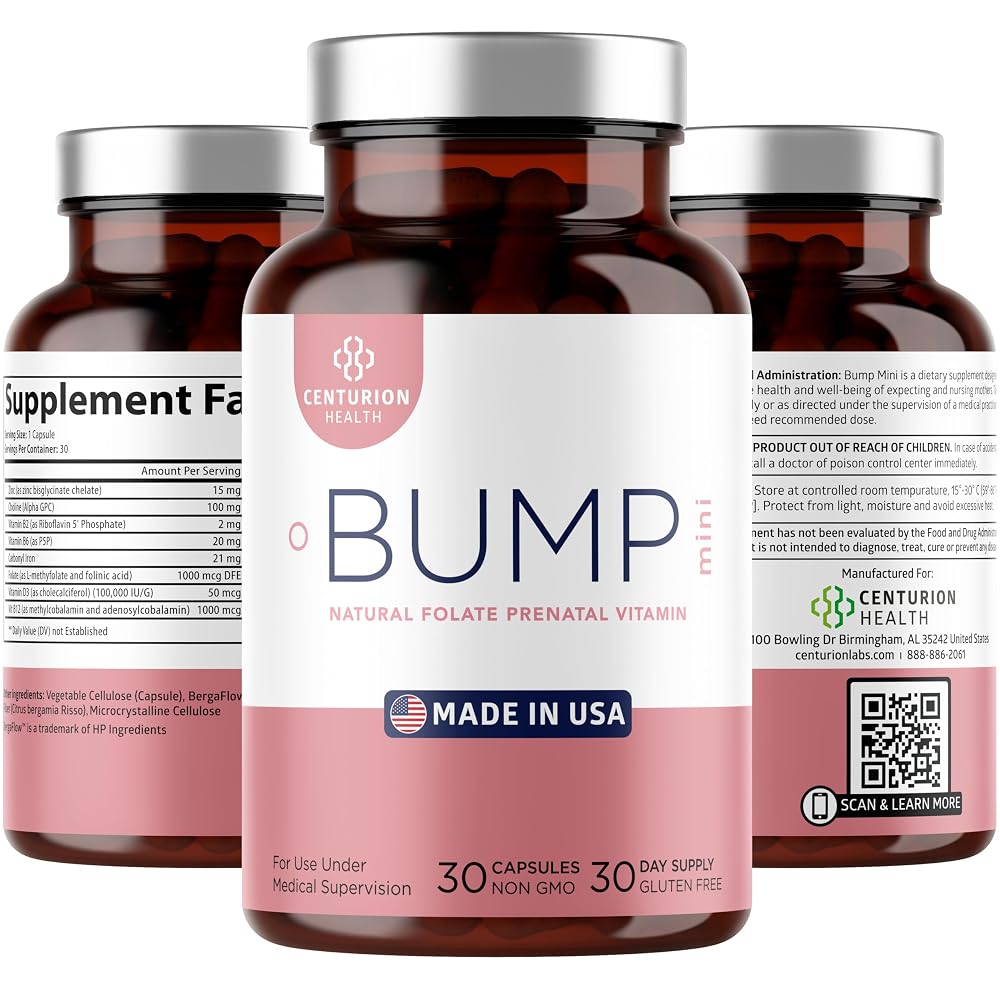 Centurion Health Bump Mini Prenatal Vitamins - 30 Capsules