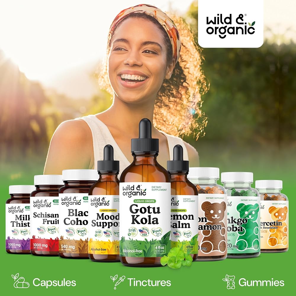 Wild & Organic Gotu Kola Drops - Organic Gotu Kola Herb Liquid
