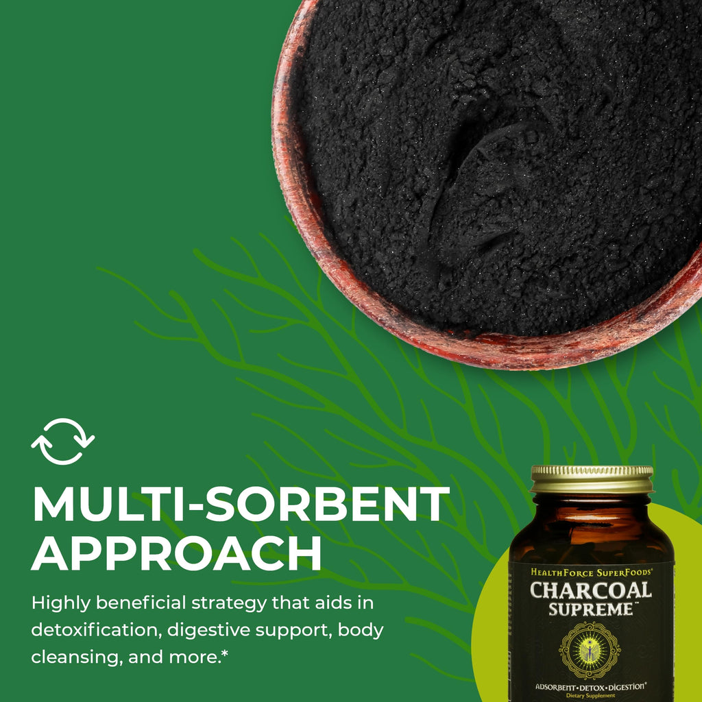 HealthForce SuperFoods Charcoal Supreme - 120 Vegetarian Capsules - image 6