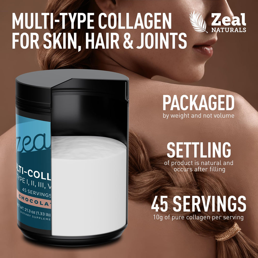 Zeal Naturals Premium Multi Collagen Peptides Protein Powder