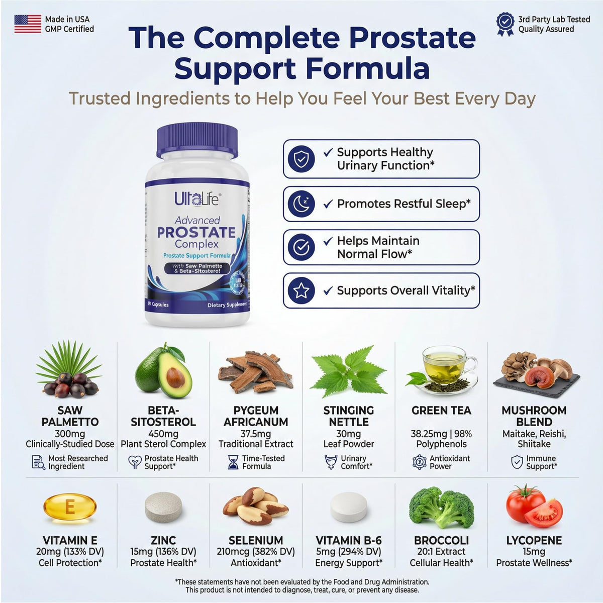 ULTALIFE Advanced Saw Palmetto Prostate Supplement - 90 Capsules - image 5