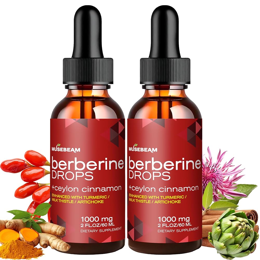 musebeam Organic Berberine HCl 1000mg Liquid Drops - Ceylon Cinnamon