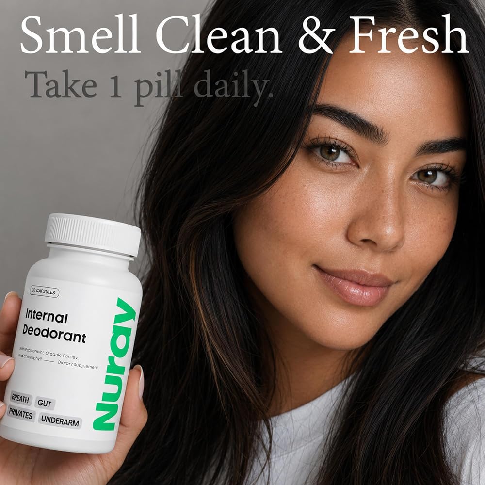 Nuray Internal Deodorant Supplement Natural Chlorophyll - 30 Capsules - image 3