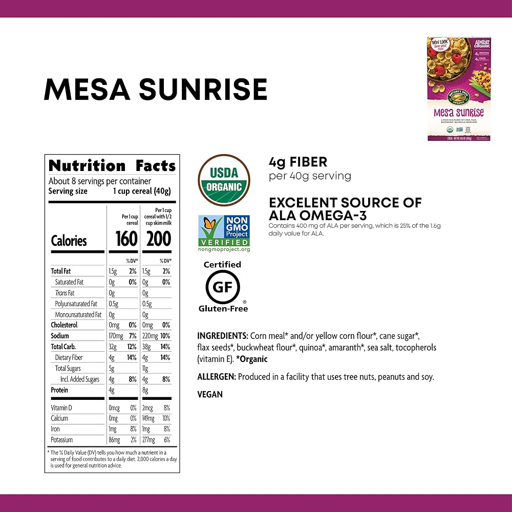 Nature's Path Organic Gluten Free Mesa Sunrise Flakes Cereal - Pack of 6 - image 6