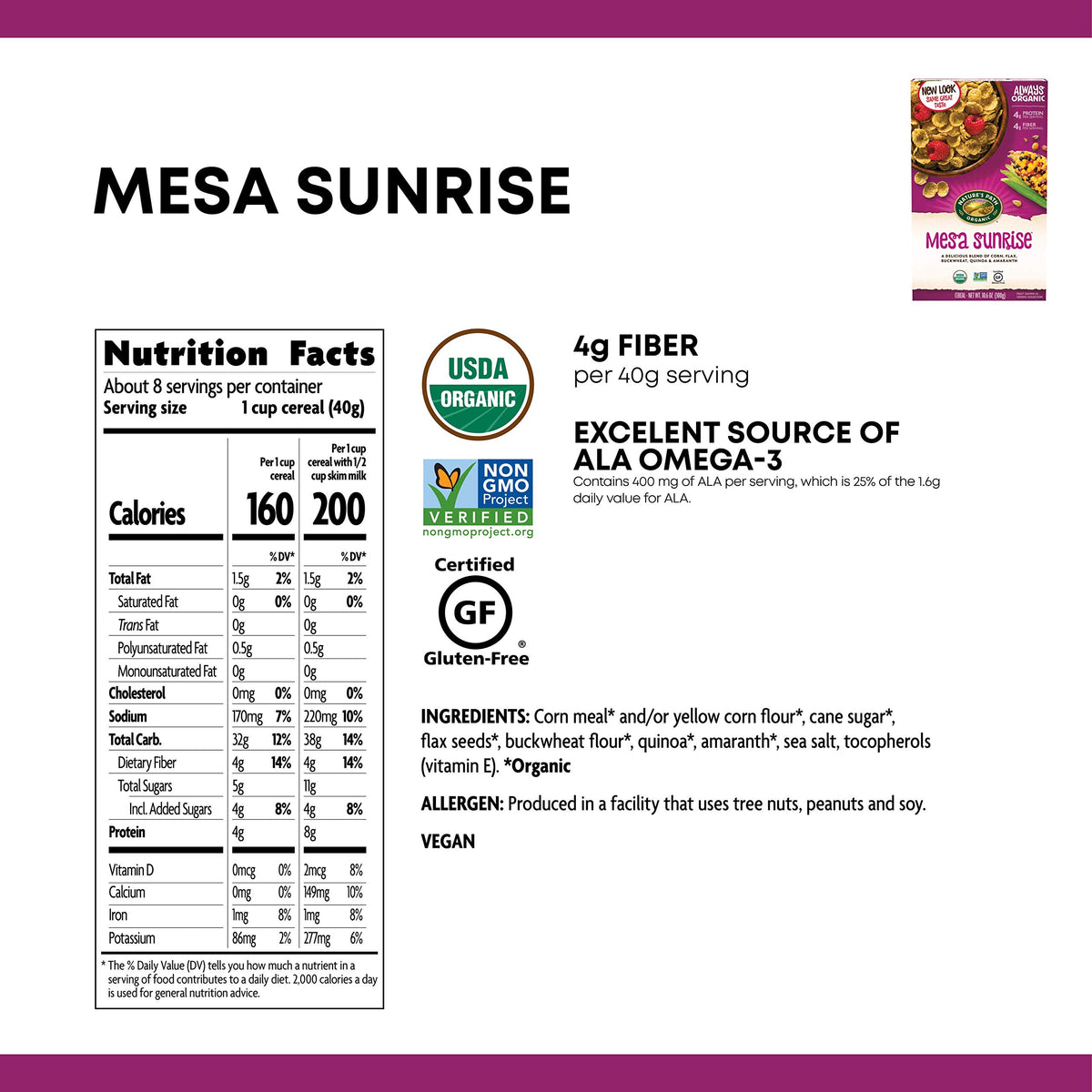Nature's Path Organic Gluten Free Mesa Sunrise Flakes Cereal - Pack of 6 - image 6
