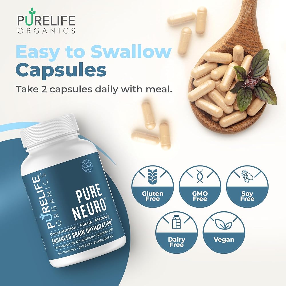 PureLife Organics Pure Neuro Brain Support - 60 Capsules - image 6