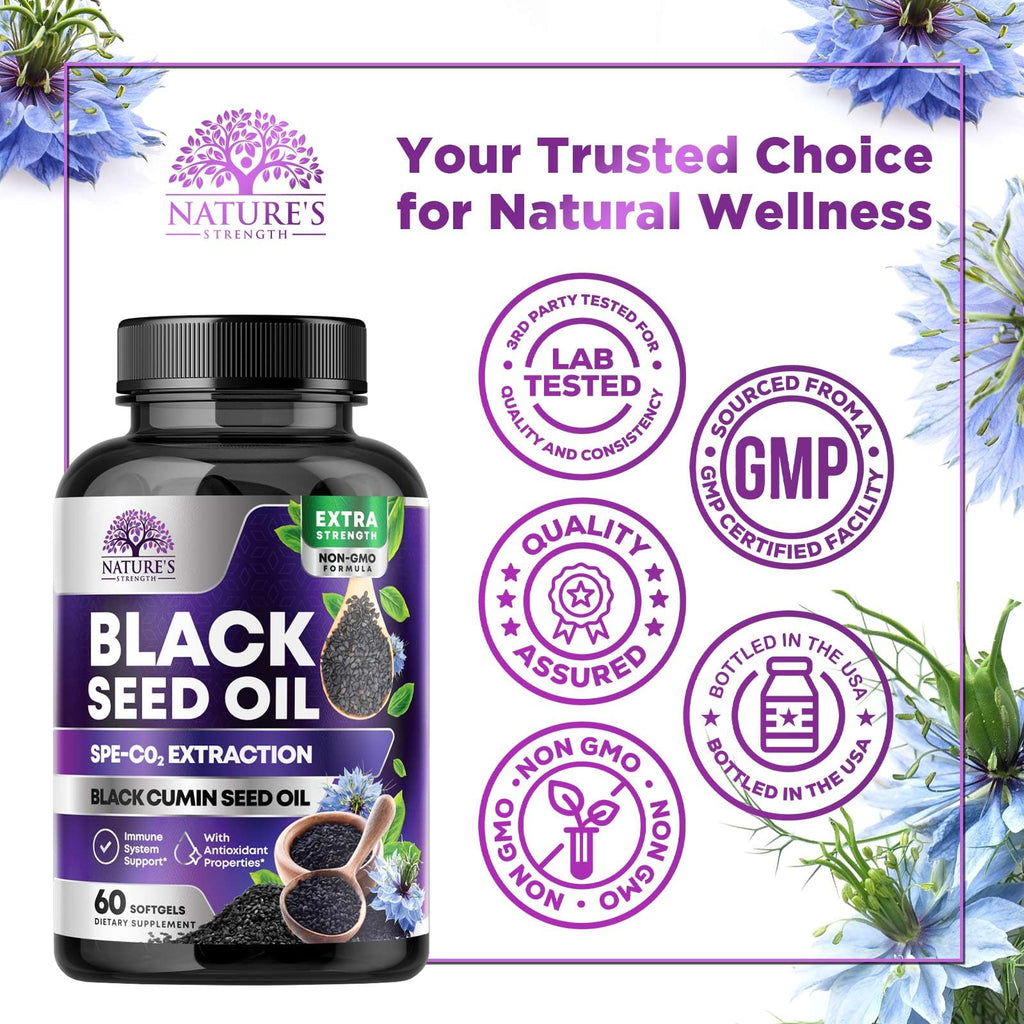 Nature's Strength Black Seed Oil 1000mg - 60 Softgels - image 4
