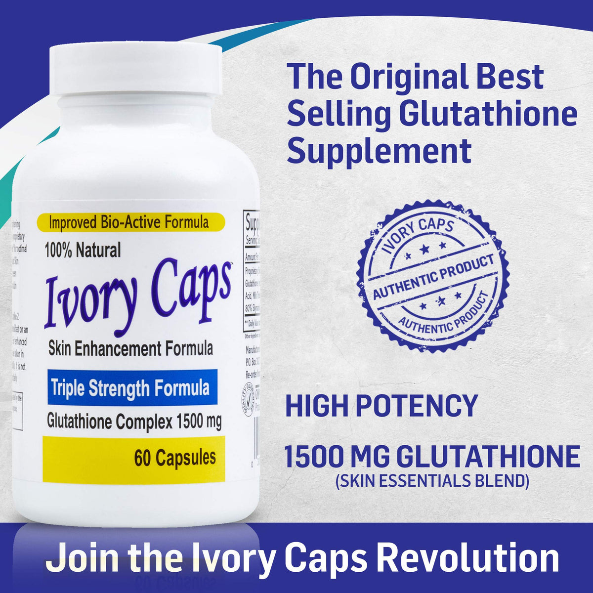 Ivory Caps Glutathione 1500 mg Capsules - 240 Count - image 2