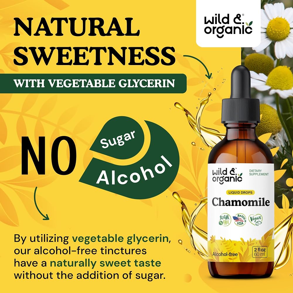 Wild & Organic Chamomile Flower Supplement - Organic Chamomile Liquid
