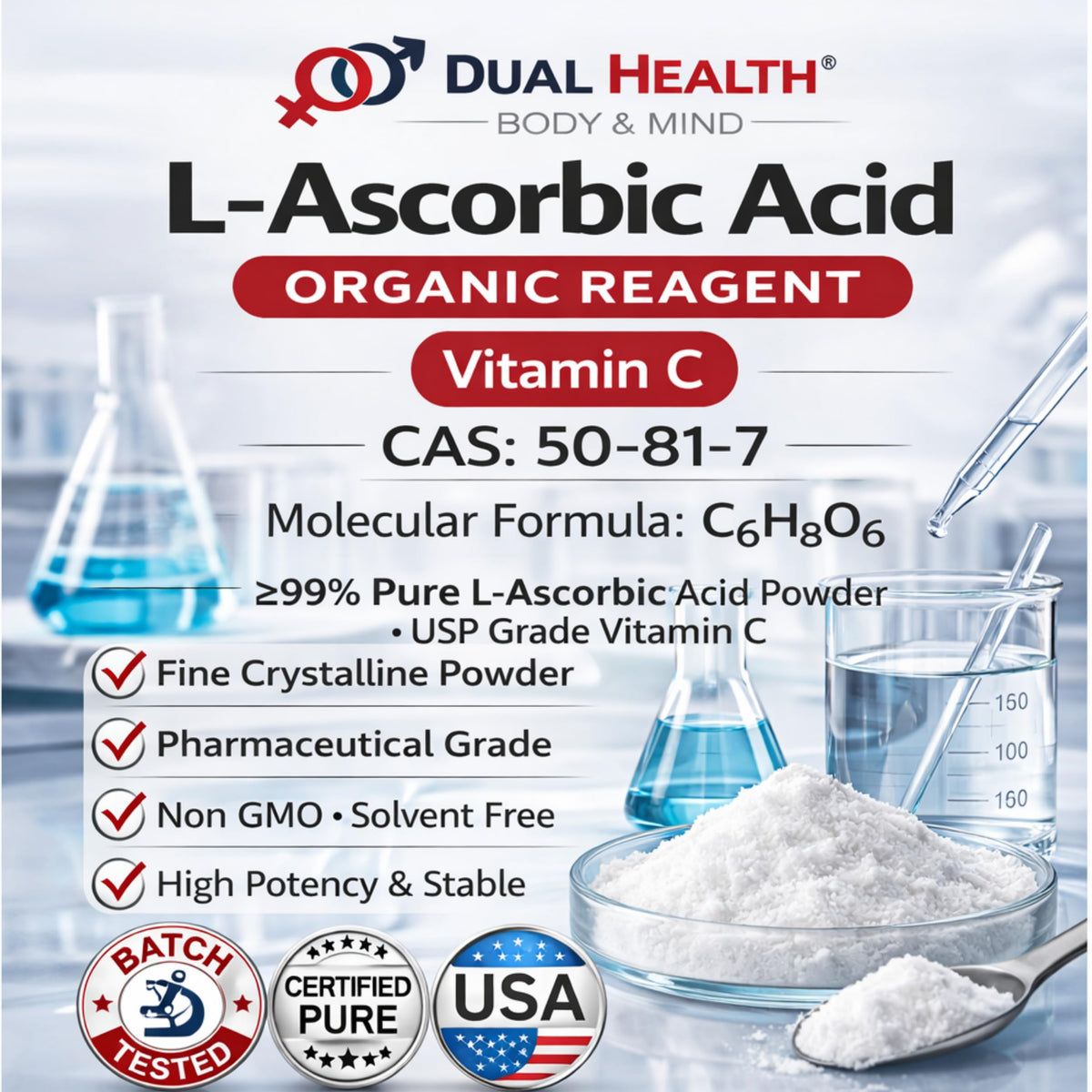 Dual Health Body & Mind L-Ascorbic Acid Powder