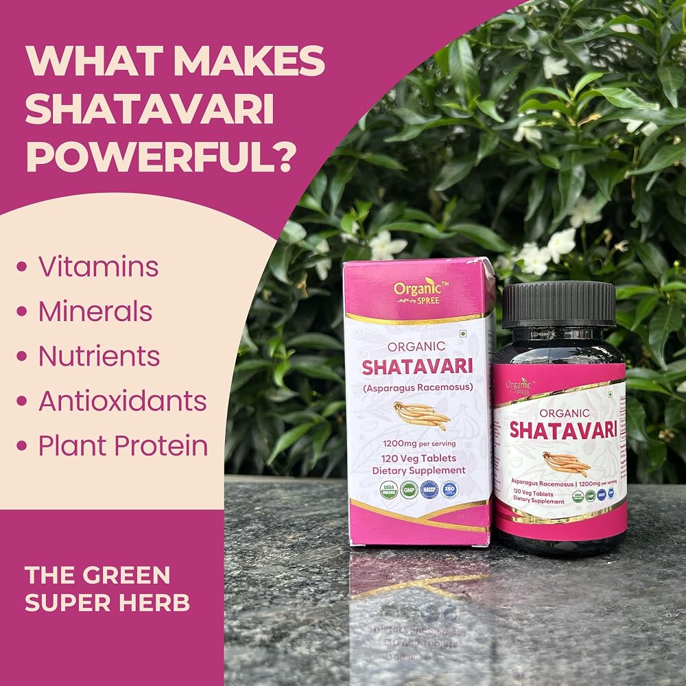 ORGANIC SPREE Shatavari 120 Vegetarian Tablets - 60 Days Supply - image 5