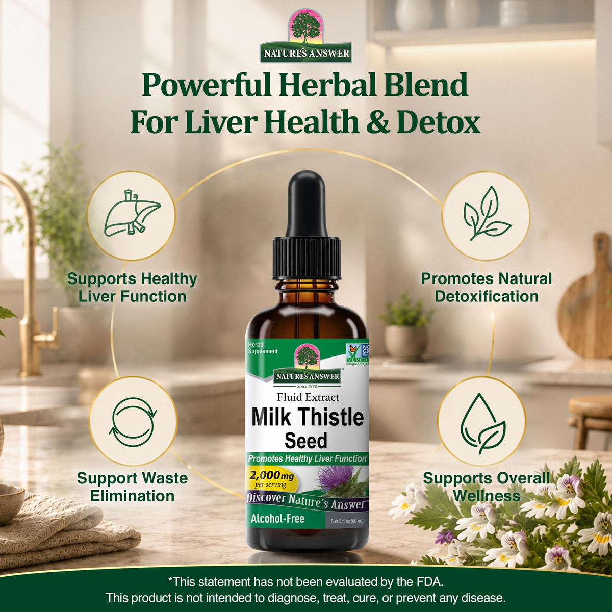 Nature's Answer Milk Thistle 2000mg Extract - 2 Fl Oz - image 3