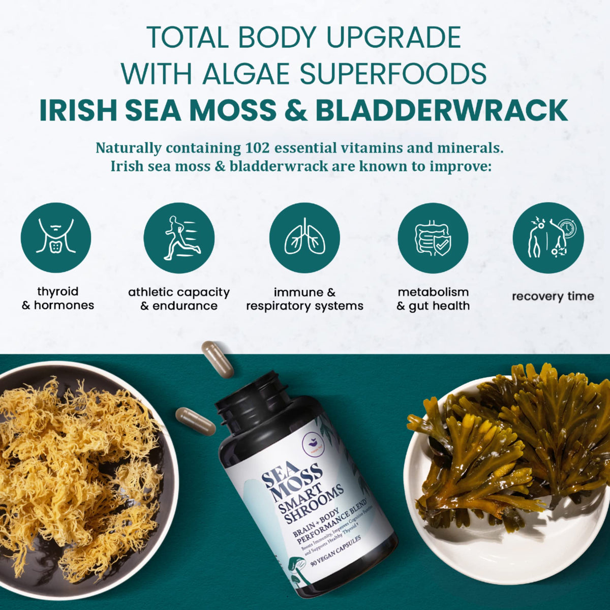 HAPPY FOX Irish Sea Moss & Mushroom Complex - 90 Vegan Capsules - image 5