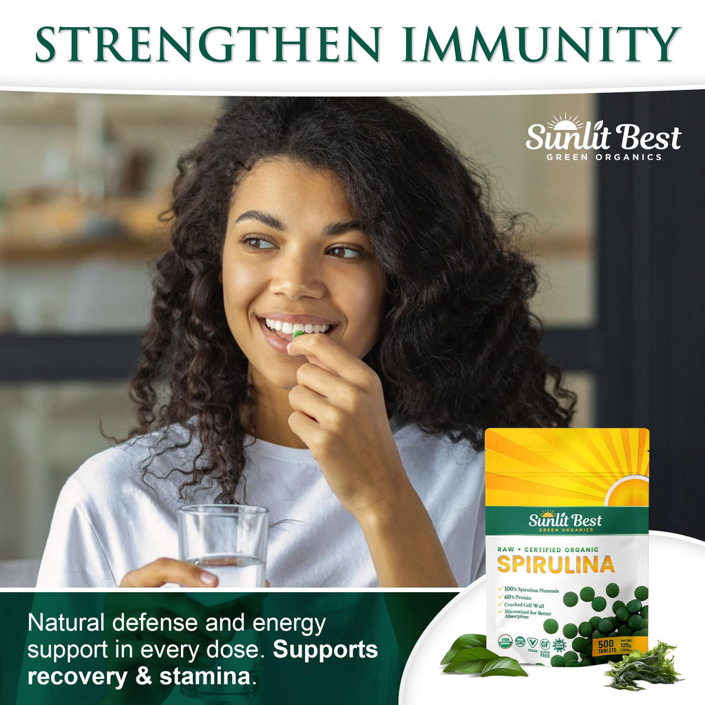 Sunlit Best - USDA Organic Spirulina Tablet - Natural Super Greens