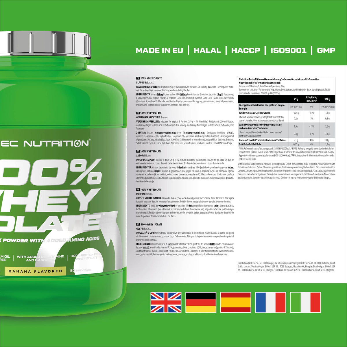 Scitec Nutrition 100% Whey Isolate Protein Powder - 2000g - image 5