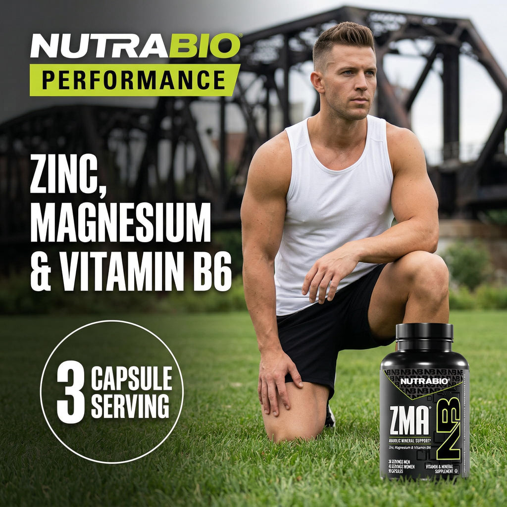 NutraBio ZMA Zinc Magnesium Vitamin B6 for Sleep & Recovery - 90 Capsules - image 4