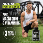 NutraBio ZMA Zinc Magnesium Vitamin B6 for Sleep & Recovery - 90 Capsules - image 4