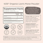 KOS Organic Lion's Mane Powder Nootropic - 104 Servings - image 2