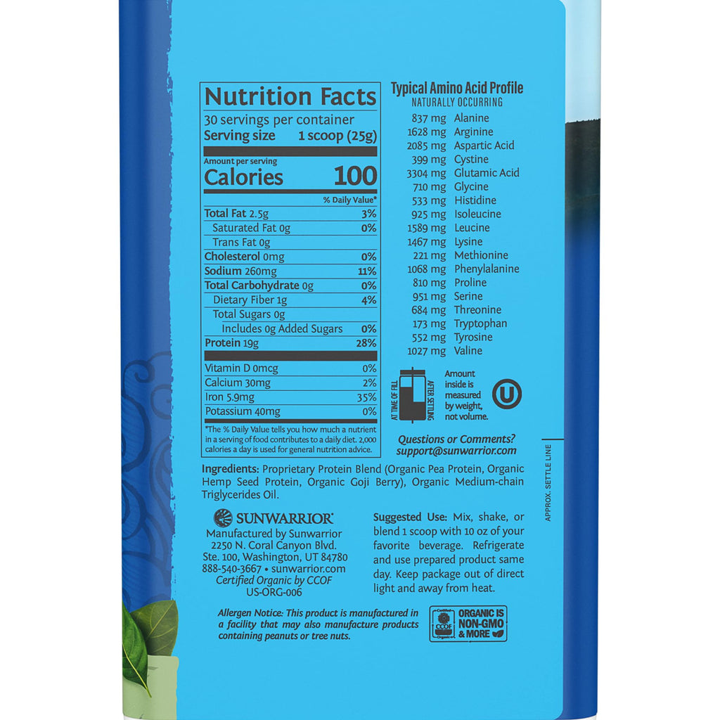 Sunwarrior Sunwarrior Warrior Blend - Organic Vegan Plant Protein