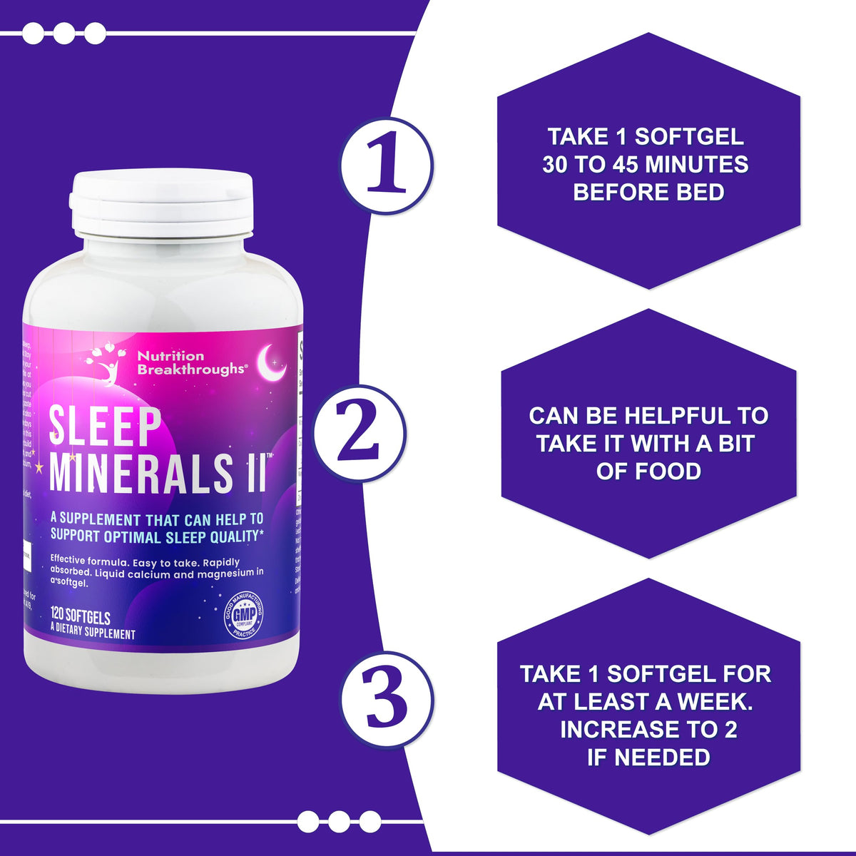 Nutrition Breakthroughs Sleep Minerals II Natural Sleep Aid - 120 Softgels - image 2