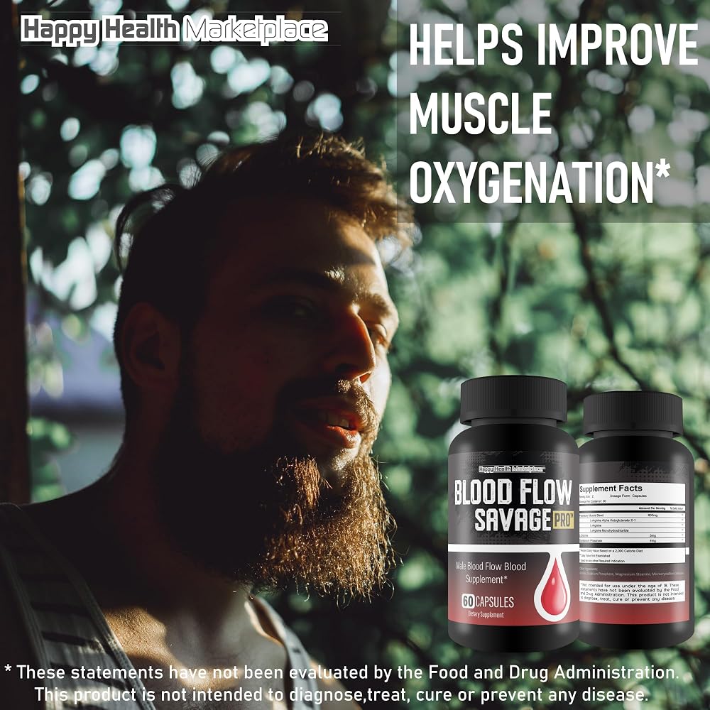 Happy Health Marketplace Blood Flow Savage Pro L-Arginine - 60 Capsules - image 6