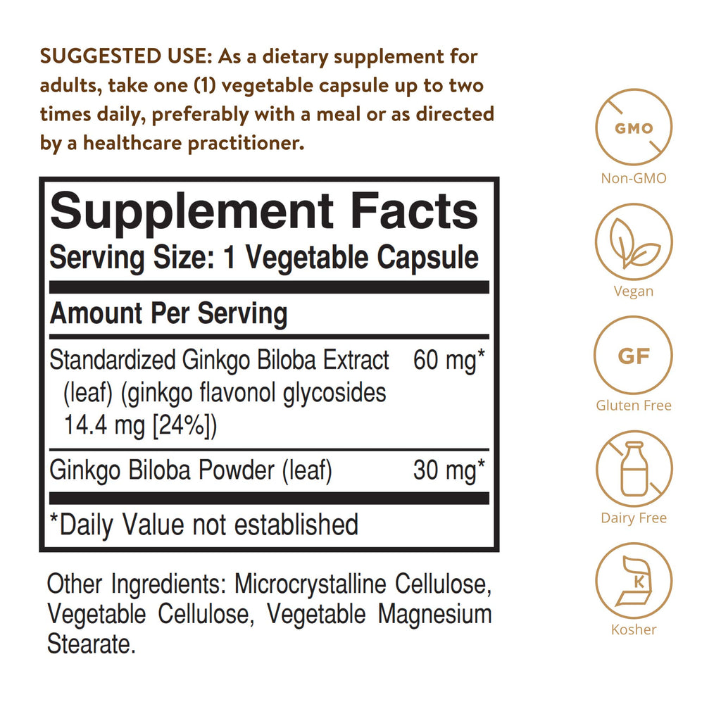 Solgar Super Ginkgo Herbal Extract - 120 Vegetable Capsules - image 2