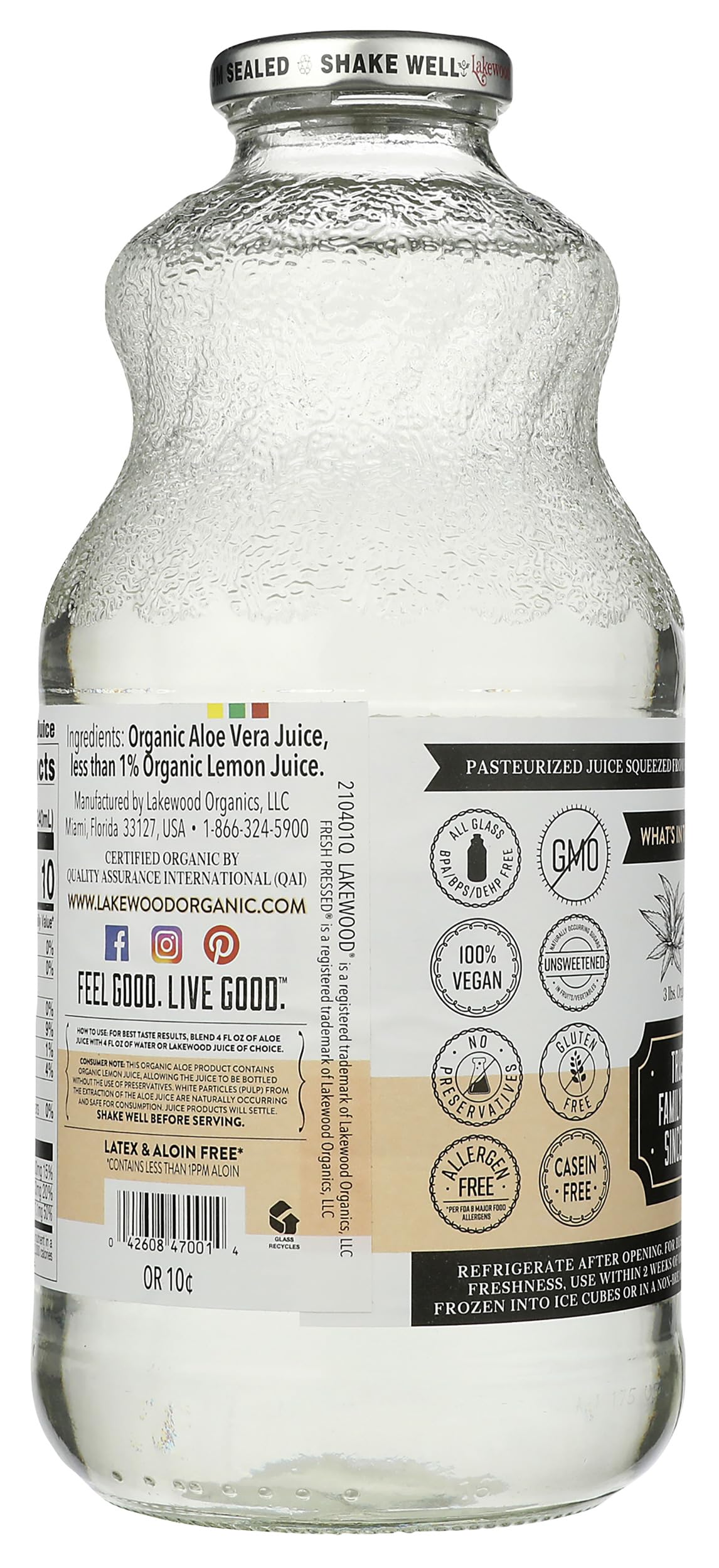 Lakewood Organic Aloe Vera Juice - 32 Fl Oz - image 2