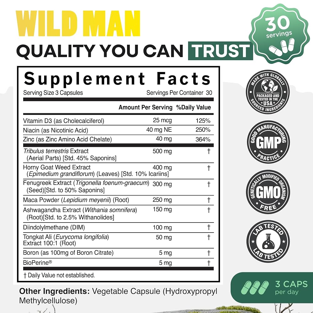 Wild Foods Herbal Stack for Man - 90 Capsules - image 4